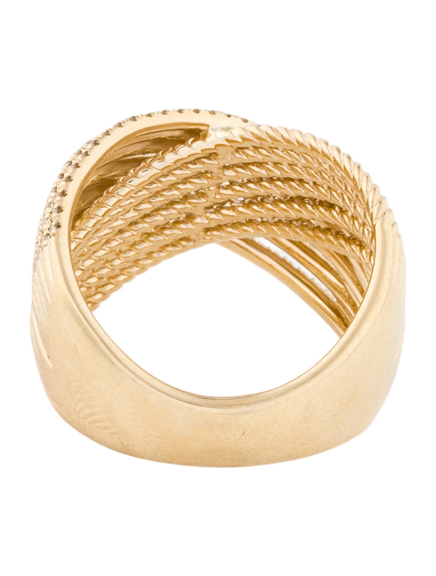 Gabriel & Co. 14K Diamond Twisted Rope Criss-Cross Ring